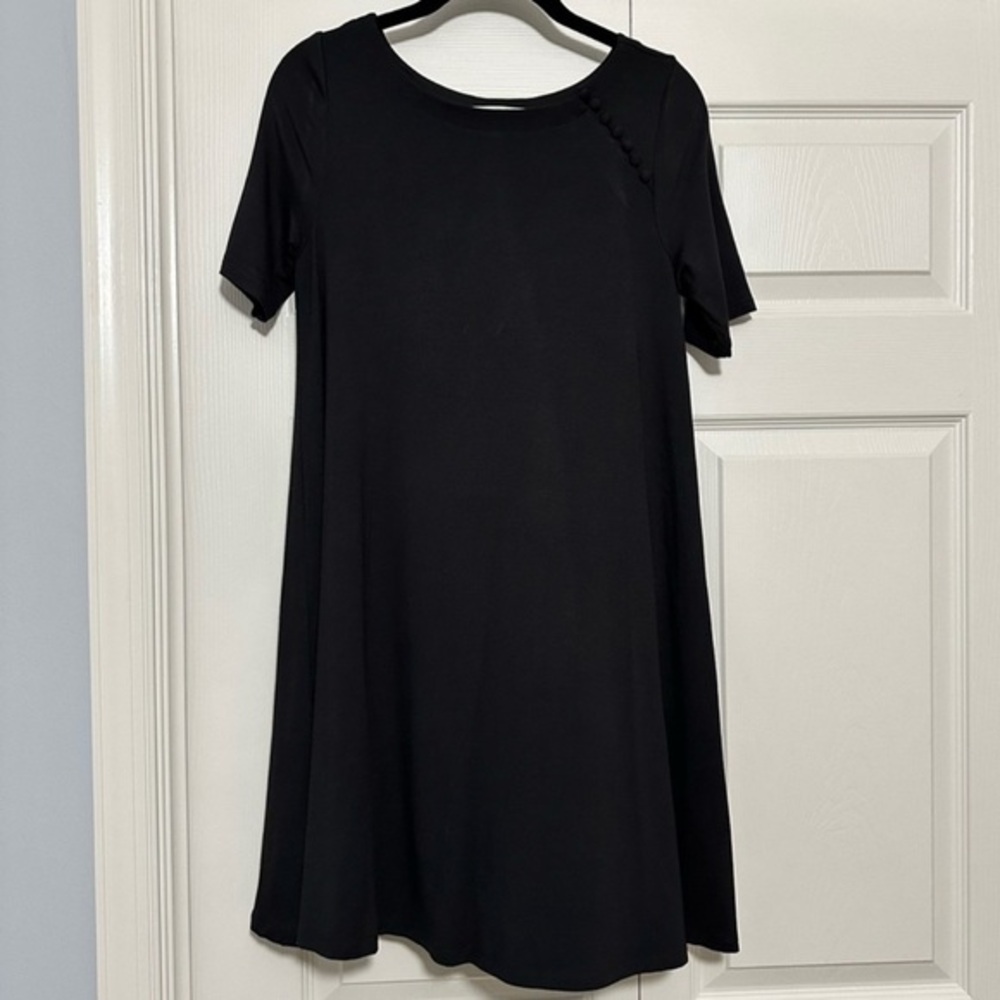 Ann Taylor LOFT Short Sleeve Swing Dress in Black‎ Size XS VGUC